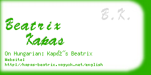 beatrix kapas business card